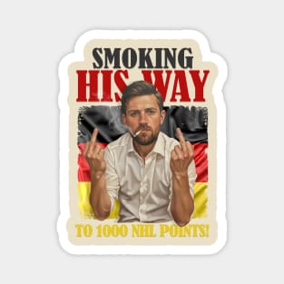VINTAGE Leon Draisaitl Smoking His Way To 1000 Points WHTE Magnet