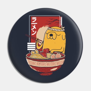 Adventure Time Jake the Dog enjoying a bowl of Ramen Noodles Pin