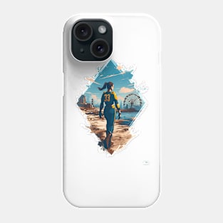 A Lone Explorer Ventures the Wasteland - Diamond Frame - Post Apocalyptic Phone Case