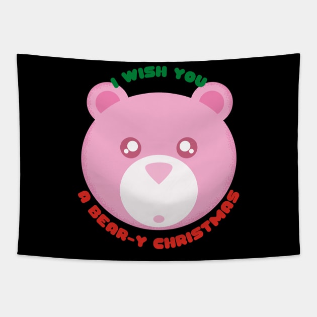 Christmas Teddy Bears I Wish You a Bear-y Christmas Cute Festive Gift for Teddy Bear Lovers Tapestry by nathalieaynie