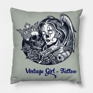 Vintage Girl tattoo Pillow