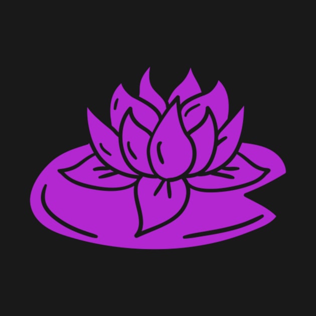 Hand drawn floating lotus magenta by Picasso_design1995