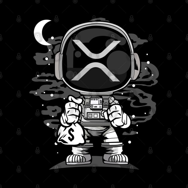 Astronaut Ripple XRP Coin To The Moon Crypto Token Cryptocurrency Wallet HODL Birthday Gift For Men Women by Thingking About