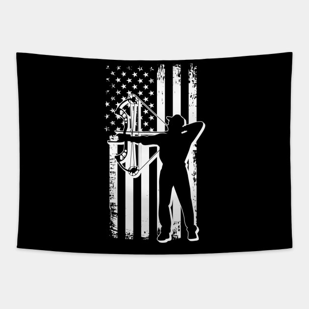 Bow Archery Usa Flag America Tapestry by ksshop