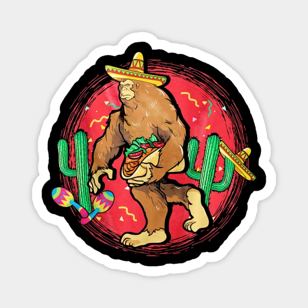 Bigfoot Carry Tacos Cinco De Mayo Magnet by toiletpaper_shortage