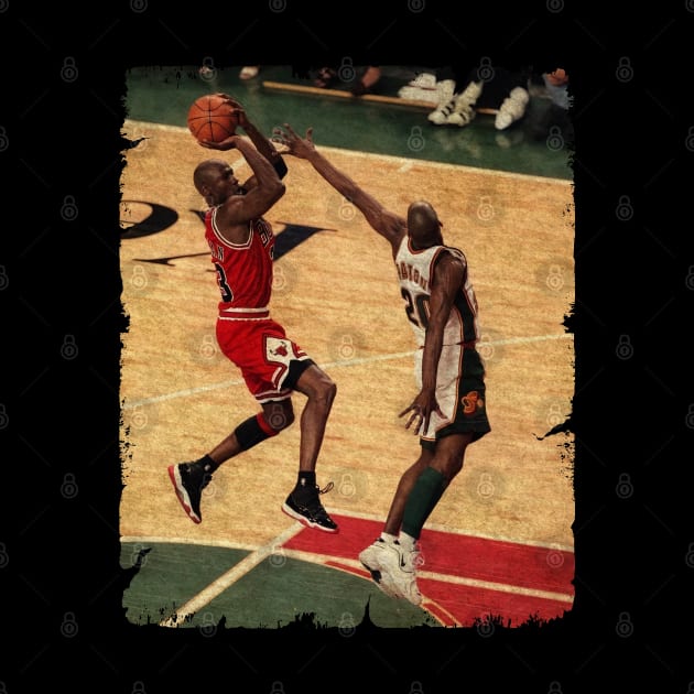 Gary Payton vs Michael Jordan in The 1996 NBA Finals by Wendyshopart