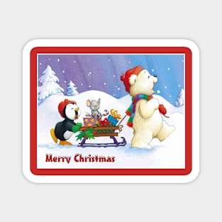 Merry Christmas Cute Cartoon Print Magnet