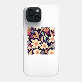 Peace_and_Love_Flowers_and_Stars_Hippie_Design Phone Case