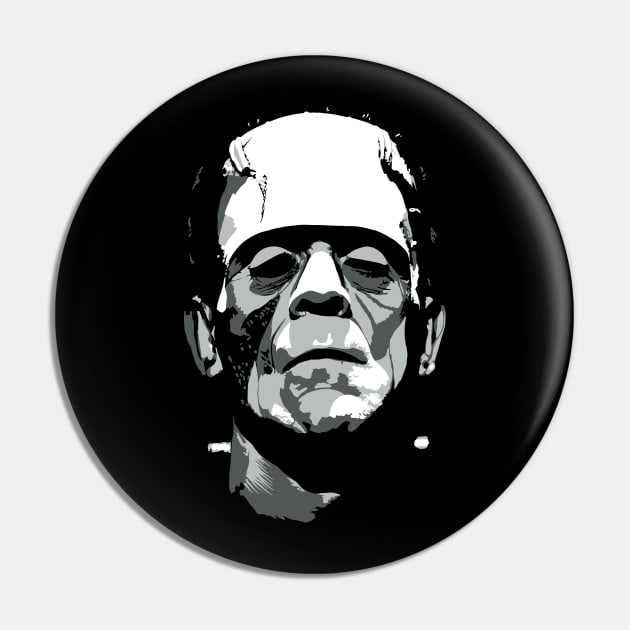 Frankenstein Greyscale Pin by @johnnehill