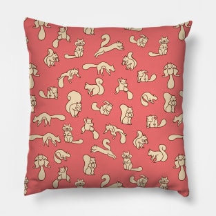 Red squirrels pattern Pillow