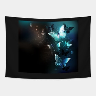 Mint Night Butterflies Tapestry