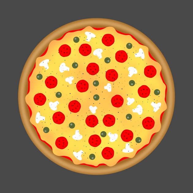 Cool fun pizza pepperoni mushroom by PLdesign