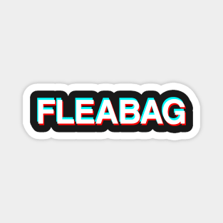 FLEABAG Logo Glitch - White Magnet