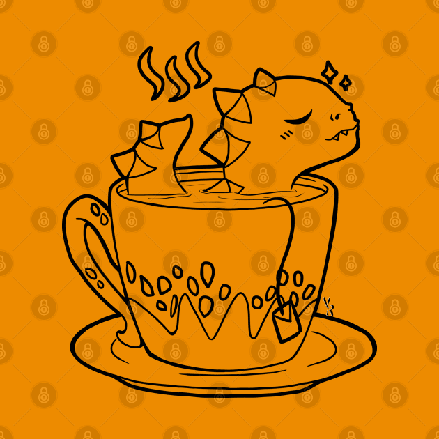 Tea Rex Black Outline by vanyroz