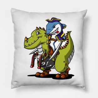 Shark Pirate Riding T-Rex Dinosaur Pillow