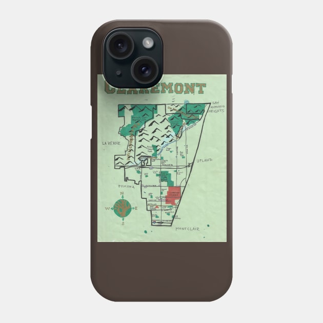 Claremont Phone Case by PendersleighAndSonsCartography