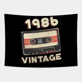 Vintage 1986 Retro Cassette Tape 34th Birthday Tapestry