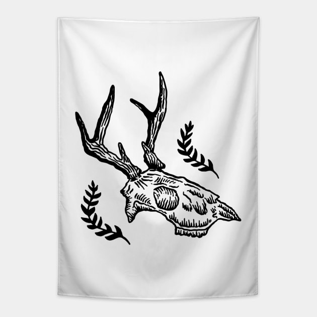 Deer Skull Tapestry by LadyMorgan