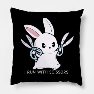 Run With SCISSORS,  Rabit! Pillow