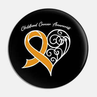 Childhood Cancer Awareness Heart Ribbon Gift Valentines Day - In This Family Nobody Fights Alone Pin