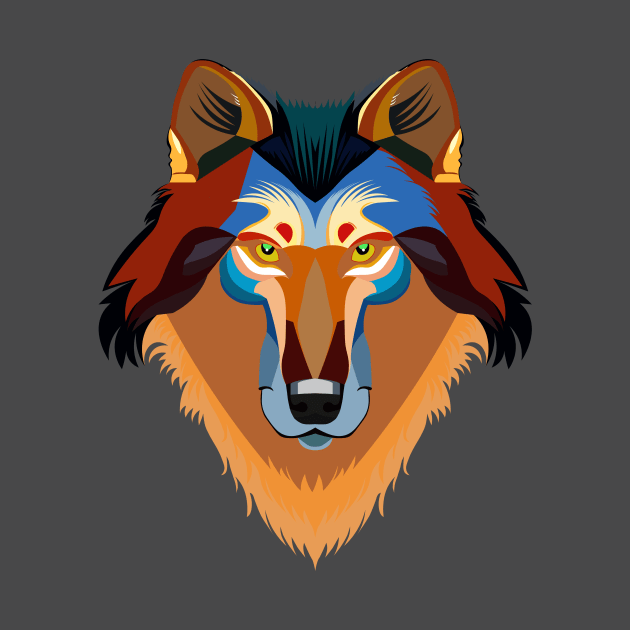 Orange wolf by EmarDesign