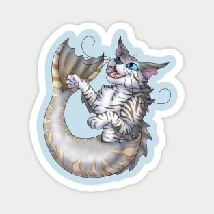 Purrmaid: Silver Amber Tabby Magnet