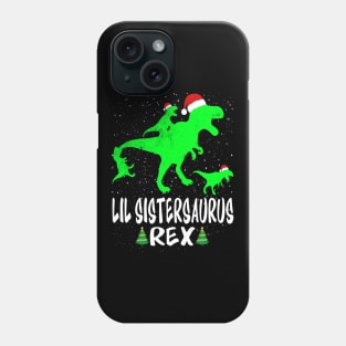 Lil Sister T Rex Matching Family Christmas Dinosau Phone Case