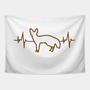 ECG heartbeat desert fox scoop dog prairie love Tapestry