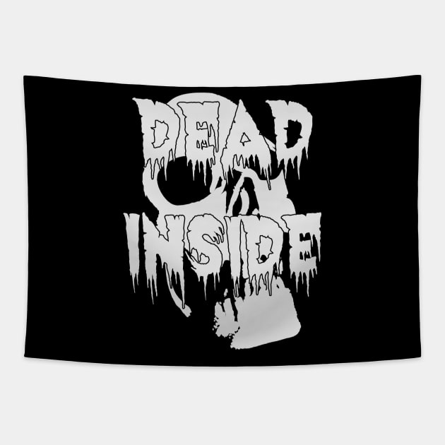 White Dead Inside Horror Tapestry by SunGraphicsLab