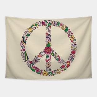 Floral Peace Sign - On the Back of Tapestry