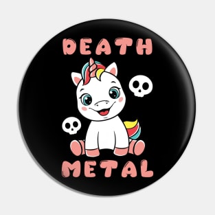 Death Metal Unicorn Pin