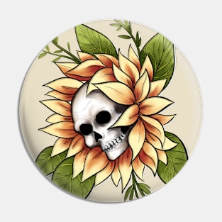 skull flower Pin