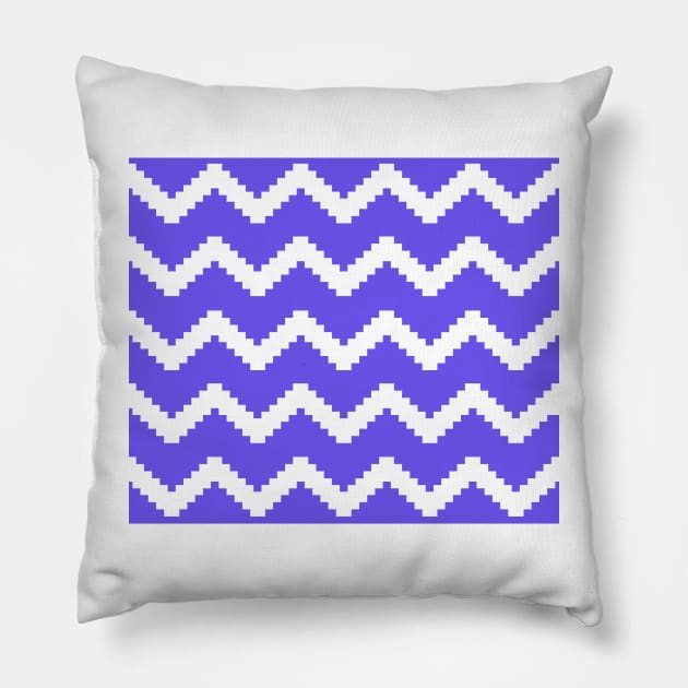 Zigzag geometric pattern - blue and white. Pillow by kerens