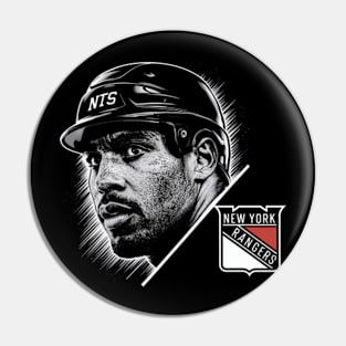 picture of a player's face from the New York Rangers Pin