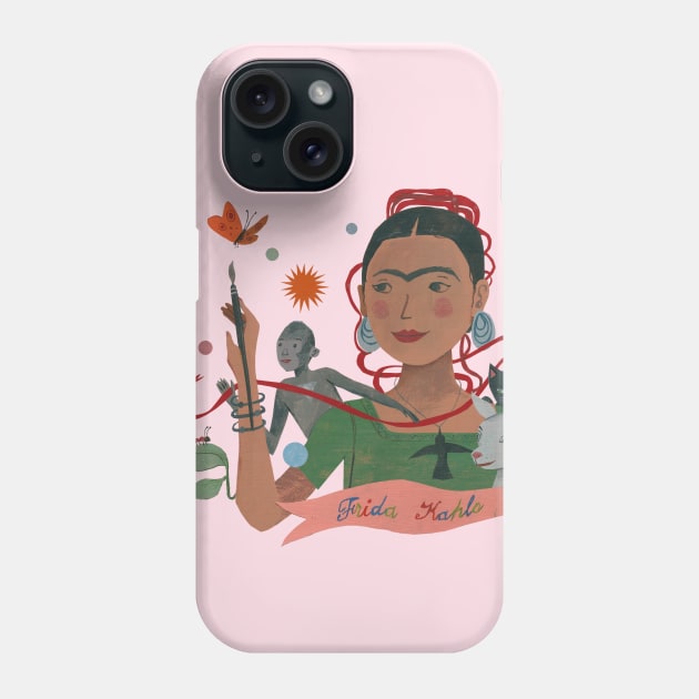 Frida Kahlo & Pets 2 Phone Case by John Parra Art