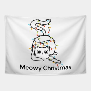 Meowy Christmas Tapestry