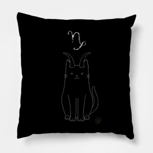 Dark Cat Capricorn Pillow
