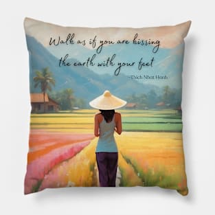 Woman in Field Pillow