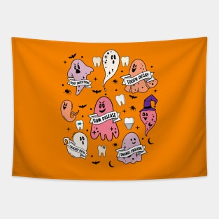 Spooky Dentist Hygienist Halloween Dental Assistant Squad Tapestry