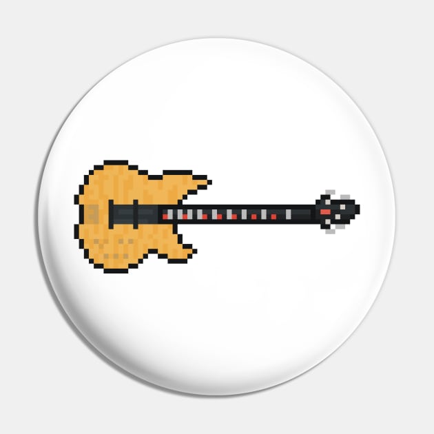 Pixel King Bass Guitar Pin by gkillerb