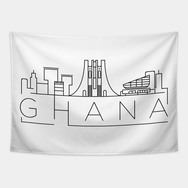 Ghana Minimal Skyline Tapestry by kursatunsal