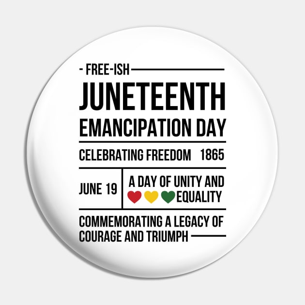 Juneteenth, Emancipation Day Pin by Artisan