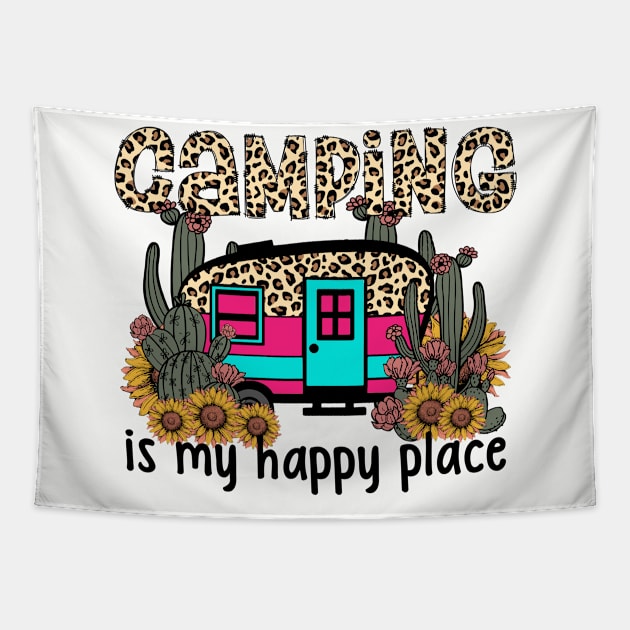 Camping is My Happy Place Tapestry by Okanagan Outpost