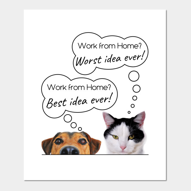 Funny Dog & Cat Humor: Work from Home? Best Idea Worst Idea - Funny Dog Lover - Posters and Art Prints | TeePublic Funny Dog & Cat Humor: Work from Home? Best Idea Worst Idea - Funny Dog Lover - Posters and Art Prints | TeePublic