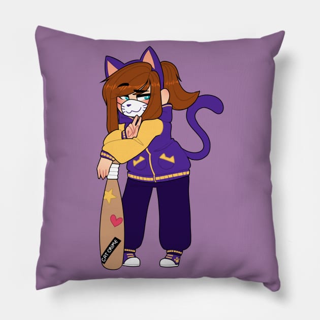 Kat Krime Pillow by SleepiiRosiie