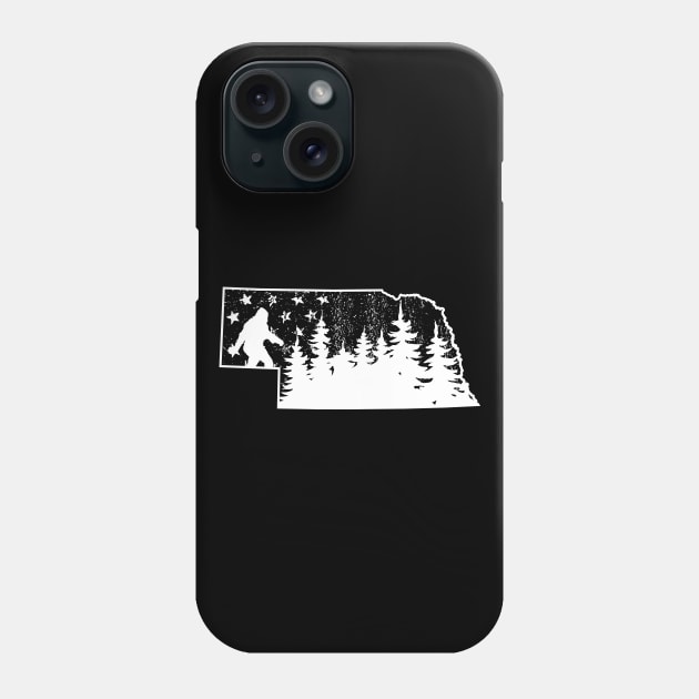 Nebraska Bigfoot American Flag Phone Case by Tesszero