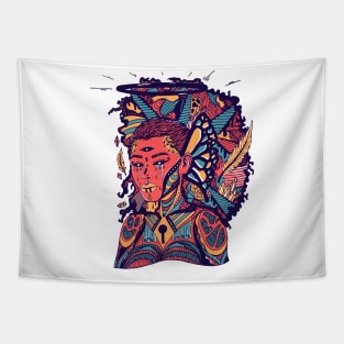 Retro Triad Jupiter Cries Tapestry