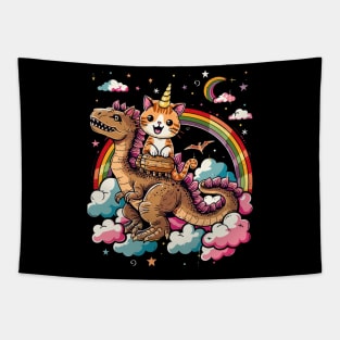 Cat Dinosaur Pounce Tapestry