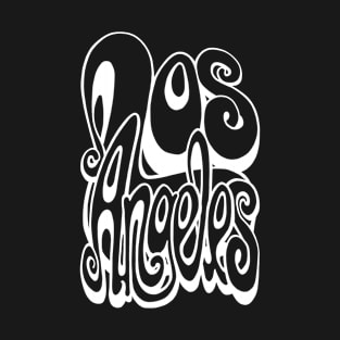 Los Angeles lettering art - chalkboard black and white T-Shirt