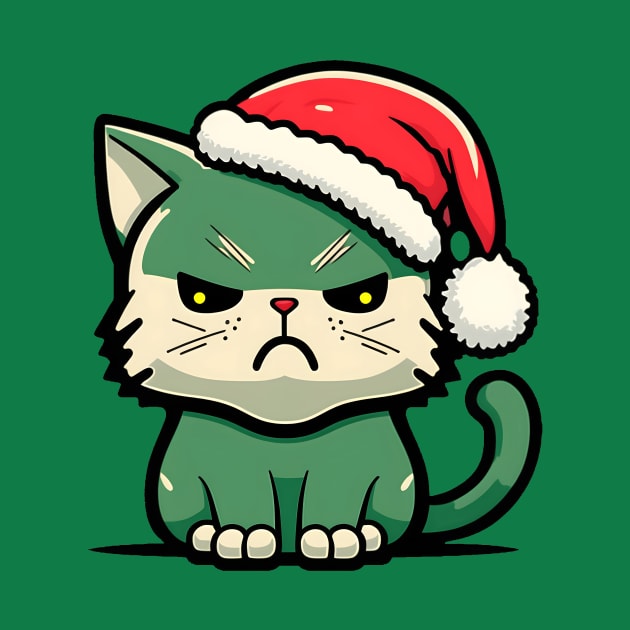 Unamused Christmas Cat by Gracie Max